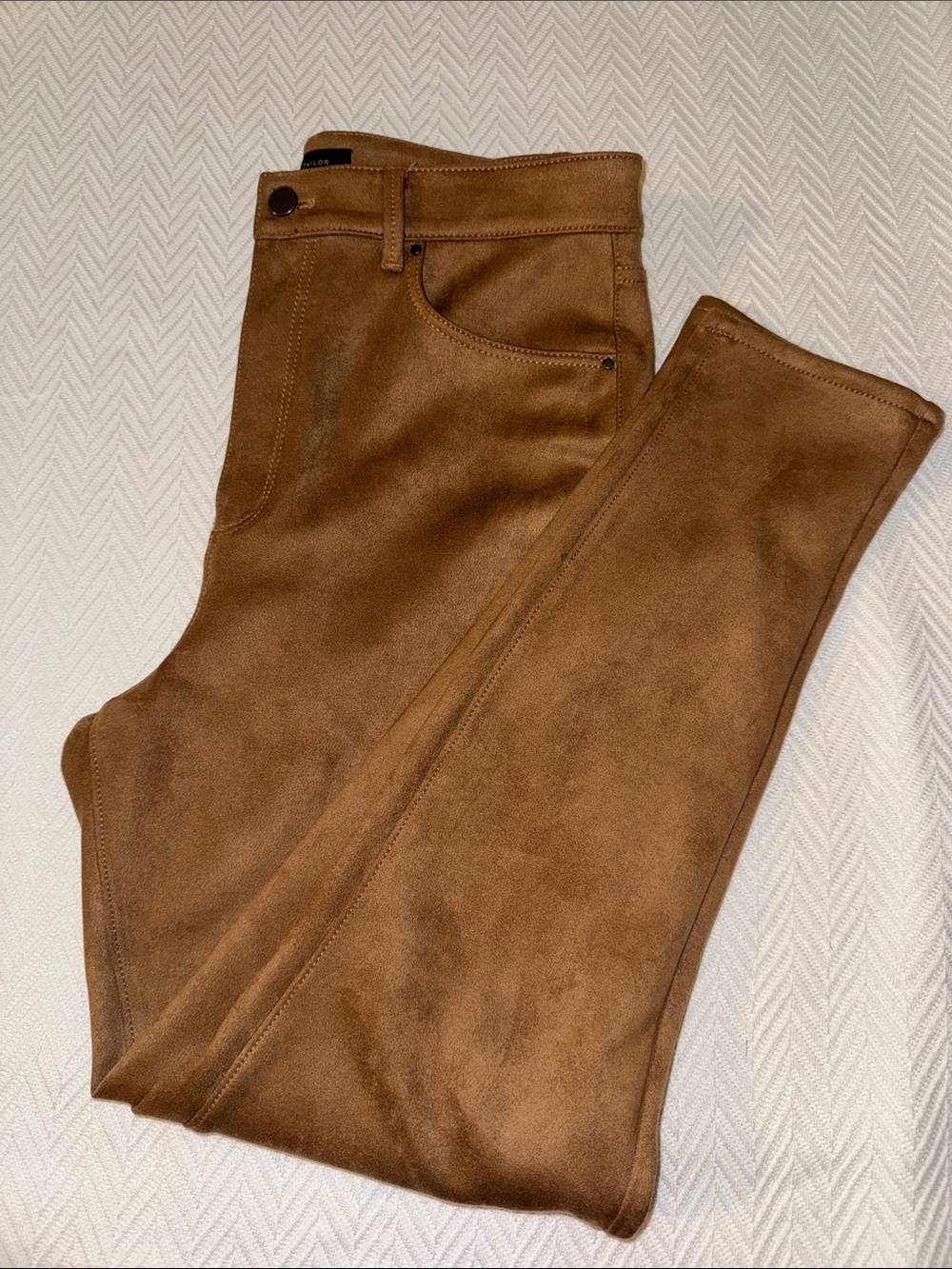 Ann Taylor Camel Faux Suede Skinny Pants